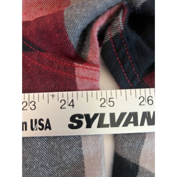 Mens Wrangler LS Red Black Plaid Flannel Button-Up Shirt L USA Keep Warm GIFT - Picture 4 of 7